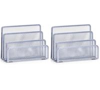 Zeller 17702 Corbeille à courrier Métal Argent 17,5 x 7,8 x 13,5 cm (Lot de 2)