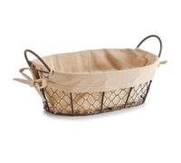 Zeller 18091 - COMMUTATEUR KVM - Panier à Pain Eisen/Tissu/Polyester/Coton, Brun, 30 x 21 x 10 cm
