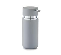Zeller Distributeur de Savon Rubber en céramique Gris, 6,6 x 16 x 6,6 cm