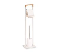 Zeller 18723 Brosse WC en métal et Bambou Blanc env. 19 x 19 x 74,5 cm