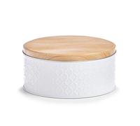 Zeller 19336 Boîte Scandi en métal, Blanc, env. Ø 20 x 9,3 cm