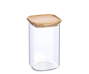 Zeller 19491 Pot de conservation avec couvercle en bambou 900 ml env. 10 x 10 x 17,7 cm