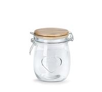 Zeller 19496 Bocal en verre avec fermeture à étrier Motif cœur 750 ml Diamètre env. 11 x 14,2 cm