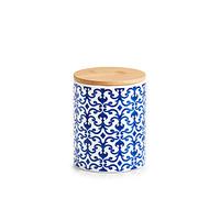 Zeller 19818 Maroc Boîte de conservation en céramique Bleu/blanc Ø 9,5 x 12,2 cm 600 ml