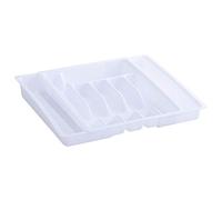 Zeller 2057670 Range-Couverts Modulable Blanc 29-50 x 38 x 6,5 cm