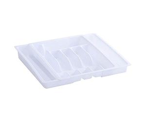 Zeller 2057670 Range-Couverts Modulable Blanc 29-50 x 38 x 6,5 cm
