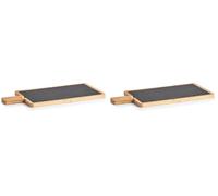 Zeller 24510 Planche à Découper avec Poignée Bambou/Ardoise 40 x 19 x 1,5 cm (Lot de 2)