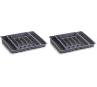 Zeller 24887 Bac à couverts Polypropylène Gris 29 x 38 x 6,5 cm (Lot de 2)