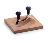 Zeller 25295 Planche de découpe Bambou/Inoxydable Acier Brun 20 x 20 x 2 cm