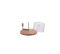 ZELLER 25587 PLANCHE COUPE-FROMAGE AVEC COUVERCLE BOIS/ACIER INOXYDABLE Ø 22,5 X 15 CM