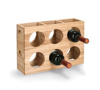 Zeller 25664 Rayures Casier à vin pour 6 bouteilles en hévéa