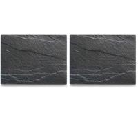 Zeller 26257 Ardoise Plaque de découpe Verre de Sécurité Gris 40 x 30 x 0,8 cm (Lot de 2)
