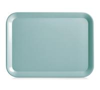 Zeller 26698 Plateau de service en mélamine empilable et résistant aux rayures Bleu clair Env. 43,5 x 32,5 cm