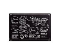 Zeller 27027 Italian Menu Set de Table en Plastique Noir env. 43,5 x 28,5 cm