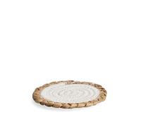 Zeller 27085 Boho Kitchen Dessous de Verre en Coton Motif Feuilles de maïs Naturel Diamètre 12 cm