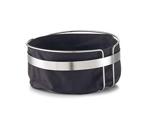 Zeller 27249 Panier à Pain avec Sac Métal/Coton Noir 22 x 10,8 x 47 cm
