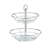 Zeller 27302 Plat à Fruits avec 2 Etages Métal Argent 26 x 26 x 29 cm