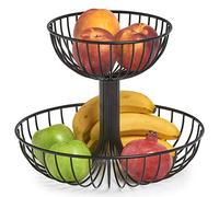 Zeller 27415 Présentoir à Fruits Double Couche en métal Noir Ø 32 x 25,8 cm