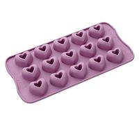 Zeller 43522 Candy - Coeur Moule à Chocolat Silicone Rose 21 x 11,5 x 1,5 cm