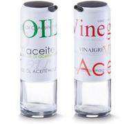 zeller 99338 bouteilles avec inscription vinaigre et huile verre/inox/plastique 5,5 x 17 cm inox G