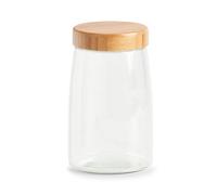 Zeller Bocal à provisions avec couvercle en bambou, 1600 ml, verre / bambou / silicone / PP, transparent, Ø12,5 x 20,5 cm