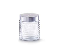 Zeller Bocal en verre « strié », 650 ml, couvercle en acier inoxydable, Ø 10,5 x 12,5 cm.
