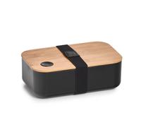 ZELLER Boîte à goûter plastique, bambou noir 19,3x11,8x6,8cm
