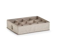 Zeller Boîte de Rangement 12 Compartiments en Non-tissé Motif Rayures