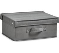 Zeller Boîte de rangement avec couvercle, pliable, gris, 33 x 28 x 15 cm, 14605
