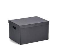 Zeller Boîte de rangement en carton recy nv. 25 x 35 x 20 cm, noir)