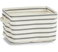 ZELLER Boîte de rangement en toile grise rayée 28x21x16cm