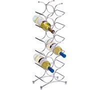 Zeller Casier à vin pour 12 bouteilles, métal chromé, argenté, 25 x 15,5 x 67,5 cm