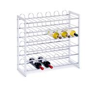 Zeller Casier à vin pour 36 bouteilles, métal chromé, blanc, 68 x 26,5 x 63 cm