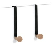 ZELLER Crochet de porte 2pcs, noir 3x9x18cm