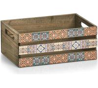 ZELLER Décor de caisse en bois mosaïque 32x22x13, 5cm