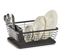 Zeller Egouttoir à vaisselle avec porte-couverts Noir