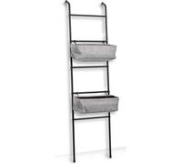 Zeller Étagère échelle avec 2 paniers, métal, noir/gris, 43 x 23 x 166 cm
