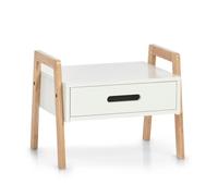 Zeller Étagère empilable avec tiroir, bois/MDF, blanc, 40,5 x 30,5 x 32,5 cm