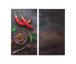 Zeller Lot de 2 Cache-Plaques en Marbre, pour Plaques Cuisson Chili