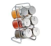 Zeller Lot de 7 Pots à épices en Verre et Acier Inoxydable, 9,3 x 15 x 18 cm