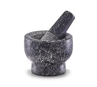 Zeller Present Mortier et pilon en granit – Anthracite – env. 9 x 9 x 6,5 cm