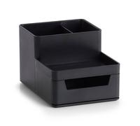 Zeller Organiseur de bureau Ustensiles noir plastique 4 compartiments 15,3 x 11,2 x 9,3 cm