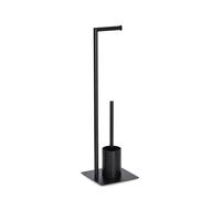 ZELLER Porte-papier hygiénique avec brosse hygiénique, métal noir 20x20x70cm