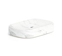 Zeller Porte-savon "Marbre", céramique, blanc, 13 x 9 x 2,4 cm