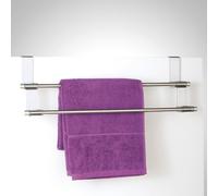 Zeller Porte-serviettes de porte, acier inoxydable 57x12,5x18,5