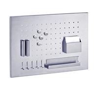 Zeller Present 11125 Tableau Mémo avec Accessoires en Acier Inoxydable 50 x 35 cm