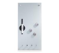 Zeller Present 11610 Tableau Mémo en Verre Muni de Crochets Blanc 20 x 4 x 40 cm