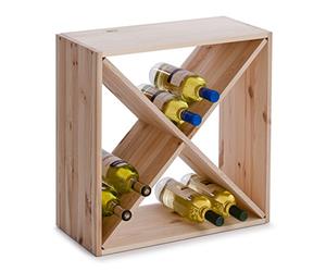 Zeller Present 13170 Croix Casier à Vin en Bois Naturel 52 x 25 x 52 cm