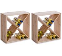 Zeller Present 13170 Croix Casier à Vin en Bois Naturel 52 x 25 x 52 cm (Lot de 2)