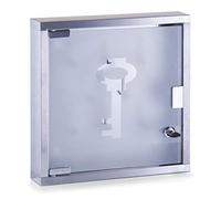 Zeller Present 13890 Armoire à Clés en Acier Inoxydable/Verre 30 x 6 x 30 cm